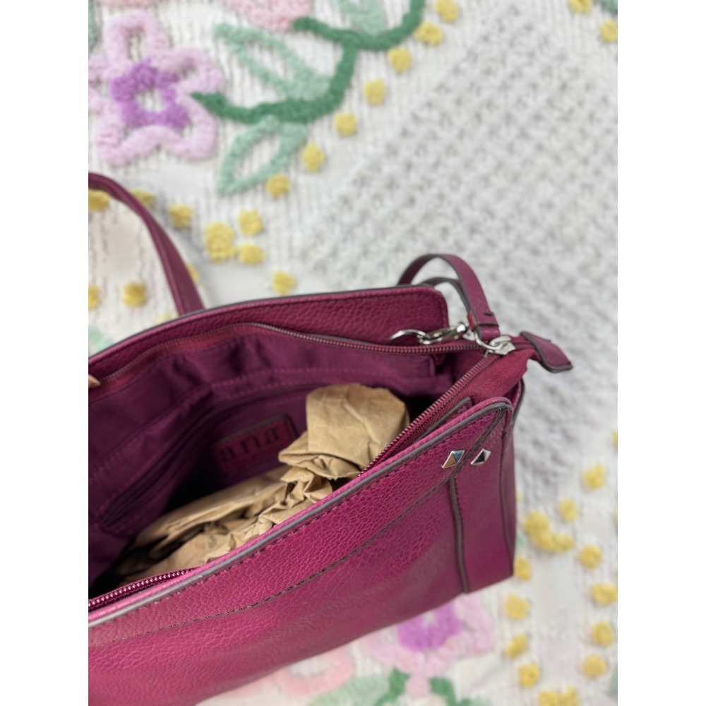 ana A New Approach Magenta Purple Pebbled Faux Leather Crossbody Chain Bag - Picture 8 of 10
